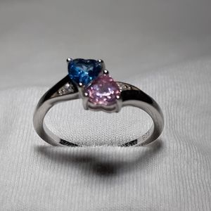 .925 Sterling Double Heart Ring